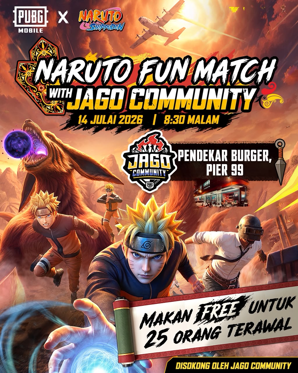 Naruto Fun Match with Jago Community event poster
