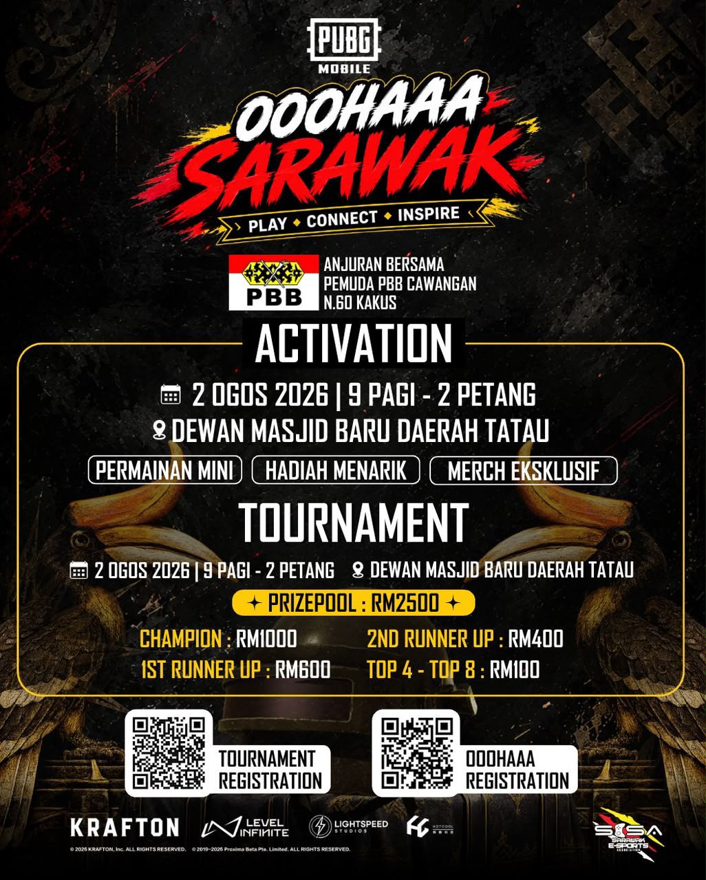 PUBG Mobile: OOO HAAA Sarawak event poster